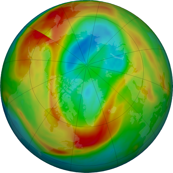 Arctic ozone map for 21 February 2020